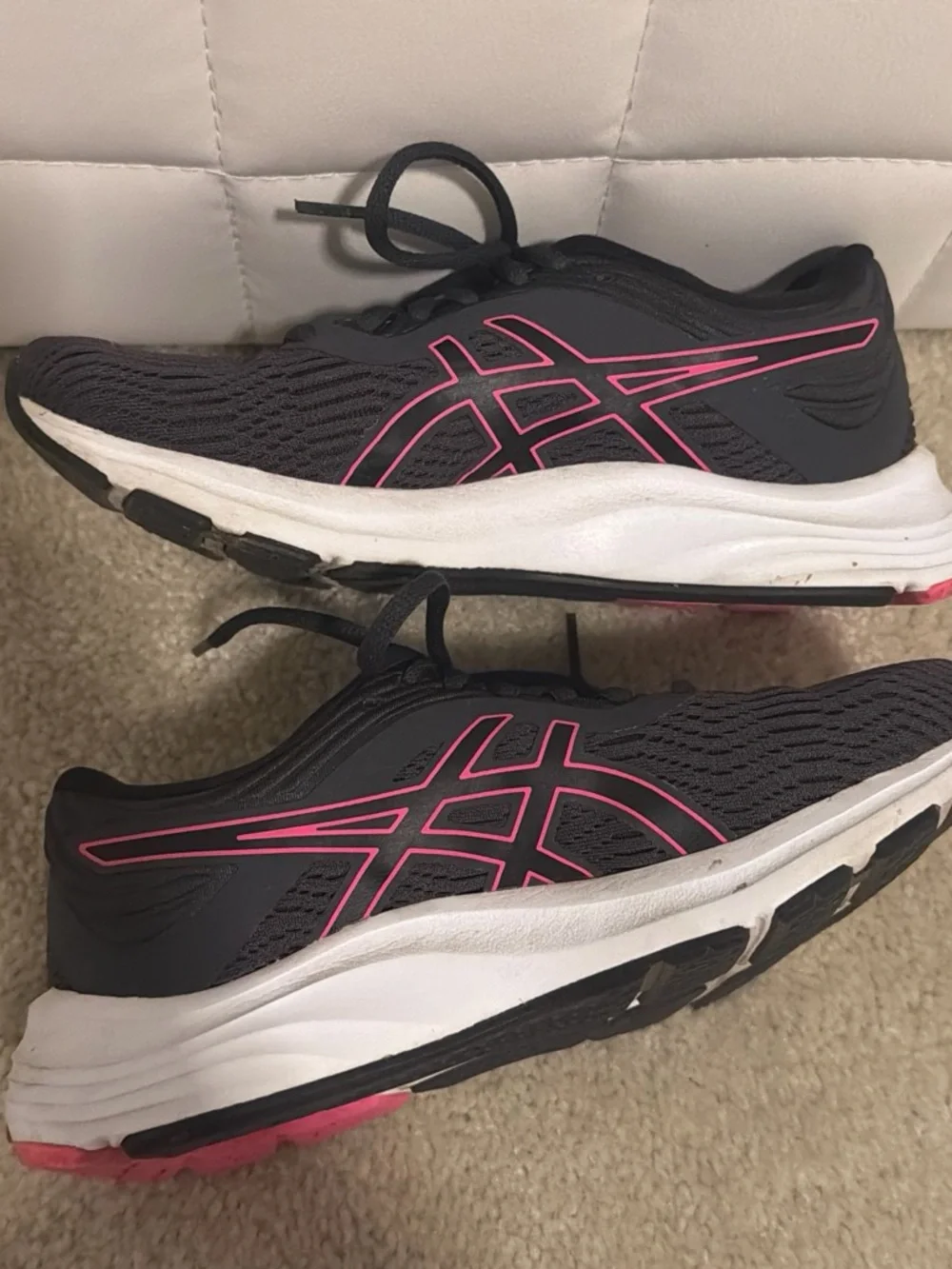 ASICS Gel-Pulse II Women's Running Shoes — Dark Gray with Pink Accents